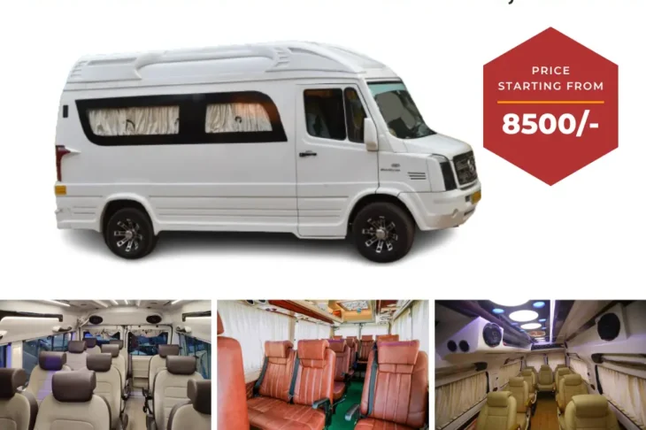 Luxury traveller rental bangalore with driver 9+1 seater from Start ₹ 8,500/day