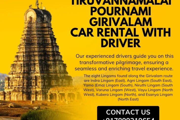 Car Rental with Driver from Bangalore to Tiruvannamalai Pournami Girivalam